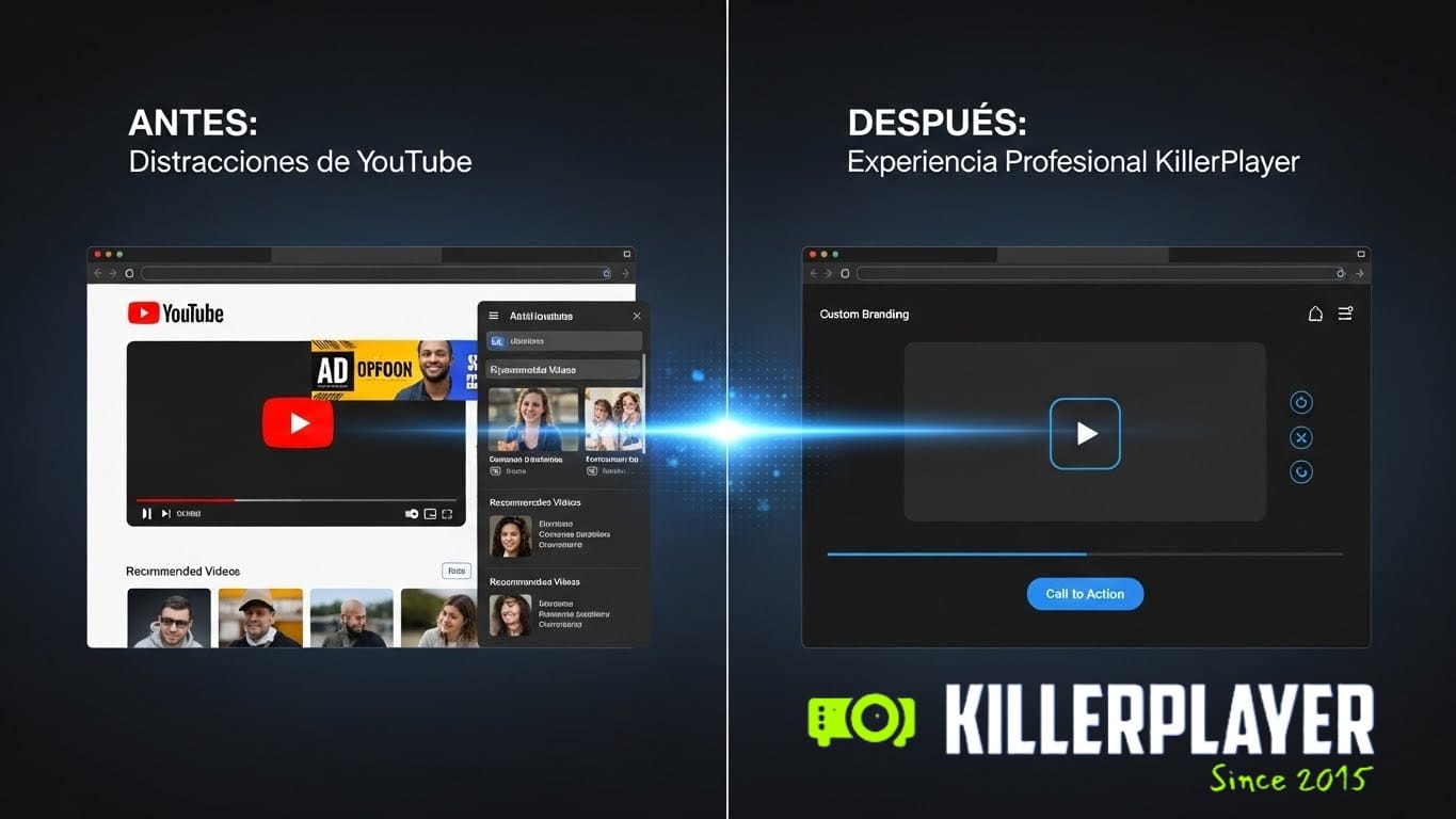 ¿Harto de que YouTube robe tu tráfico? Descubre KillerPlayer: La solución definitiva para vídeos profesionales
