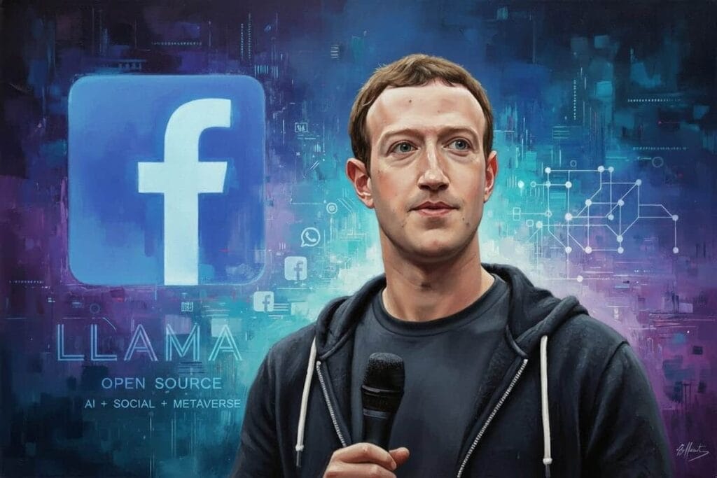 Un retrato al óleo de Mark Zuckerberg
