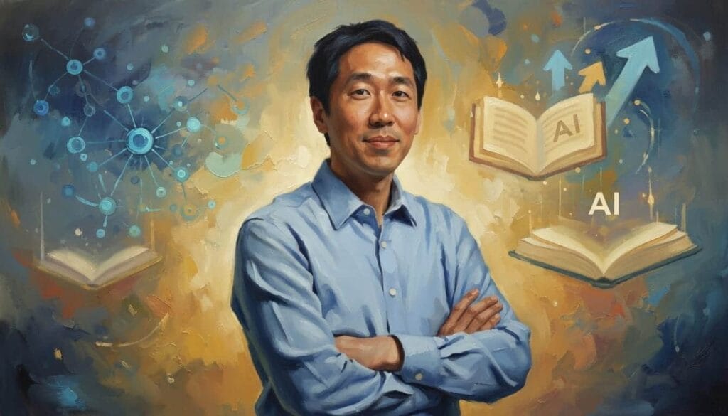 Un retrato al óleo de Andrew Ng
