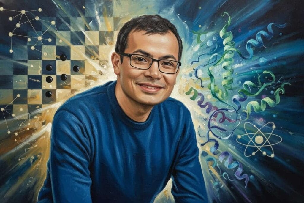 Un retrato al óleo de Demis Hassabis
