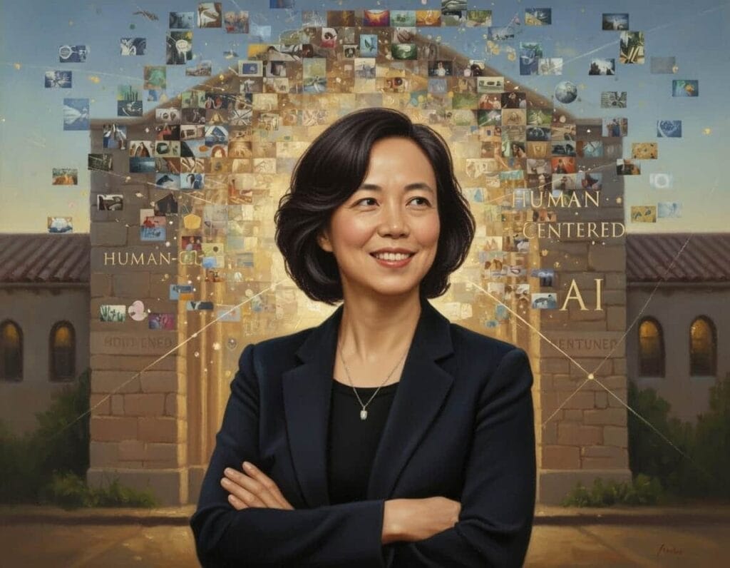 Un retrato al óleo de Fei Fei Li